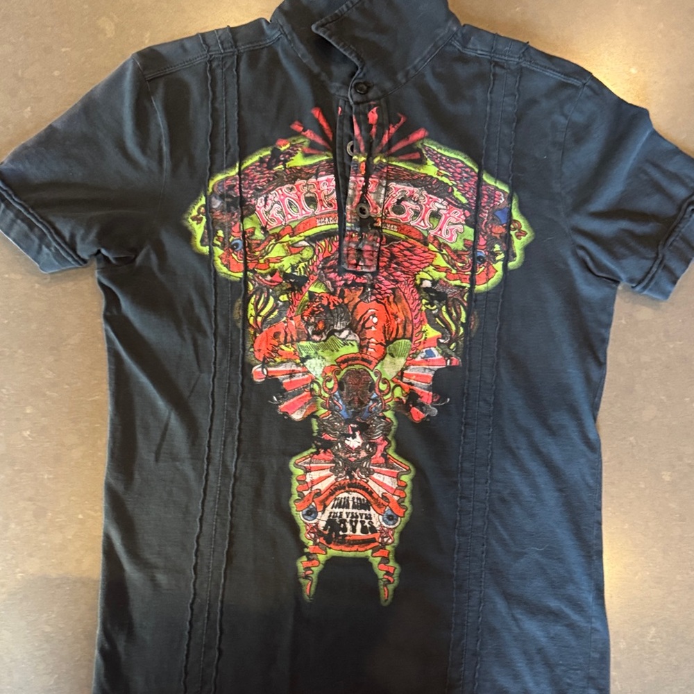 Energie Black Shirt with Vibrant Graphic Design